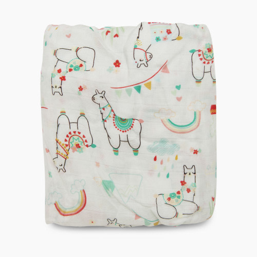 Loulou Lollipop Cotton & Bamboo Fitted Crib Sheet - Llama