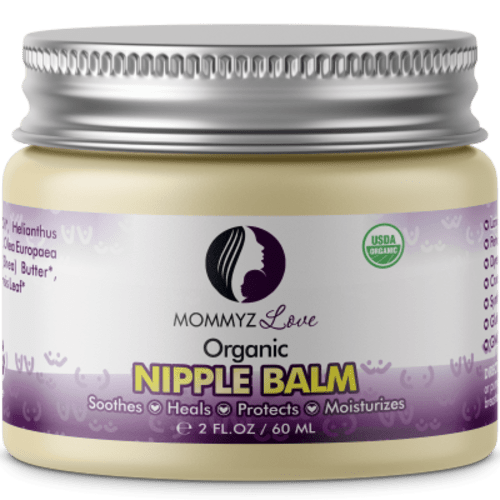 Mommyz Love Organic Breastfeeding Nipple Cream to Relieve Sore - Dry and Cracked Nipples, 2oz, 1 Jar