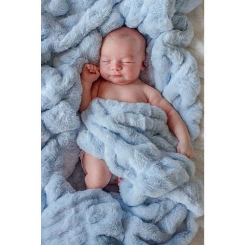 Double-Ruched Faux Fur Blankets