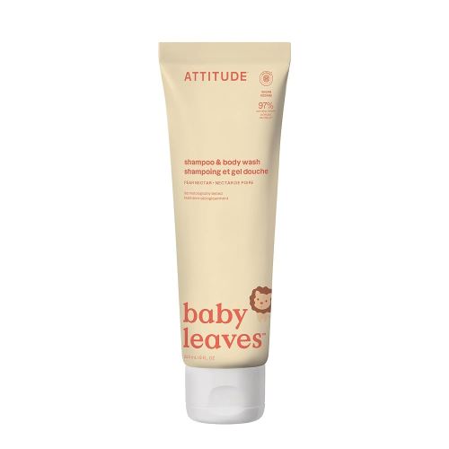 ATTITUDE 2-in-1 Shampoo and Body Wash for Baby, EWG Verified, Dermatologically Tested, Vegan, Pear Nectar, 8 Fl Oz