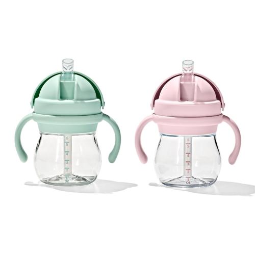 OXO Tot Transitions Straw Cup with Handles 6 oz. - Opal and Blossom - 2 Pack