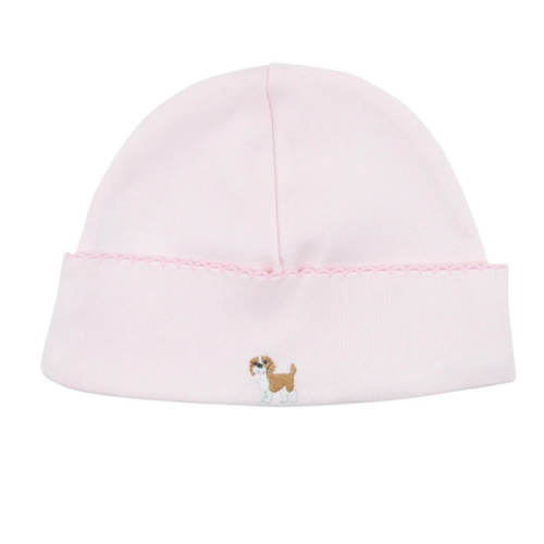 Pima Cotton Cute Puppies Hat | Pink, Baby Girl
