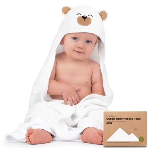 Keababies Cuddle Baby Hooded Towel, Organic Baby Bath Towel, Hooded Baby Towels, Baby Beach Towel For Newborn, Kids (grizzly)