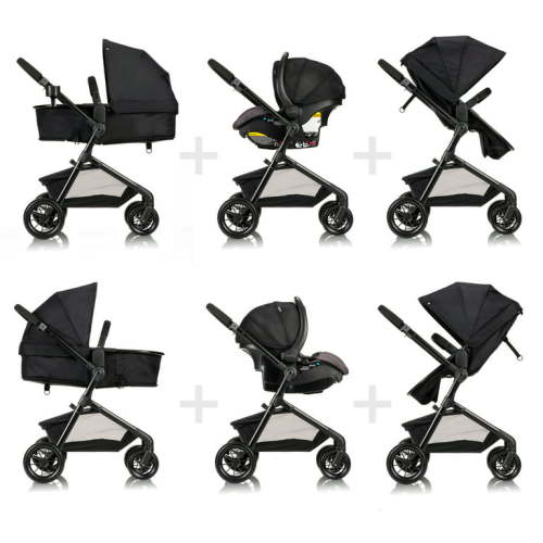 Evenflo Pivot Modular Travel System with SafeMax Rear-Facing Infant Car Seat (Casual Gray)