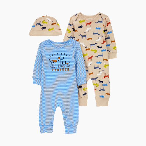 Carter's 2-Pack 100% Snug Fit Cotton Footless PJs - Blue, 3-6 M