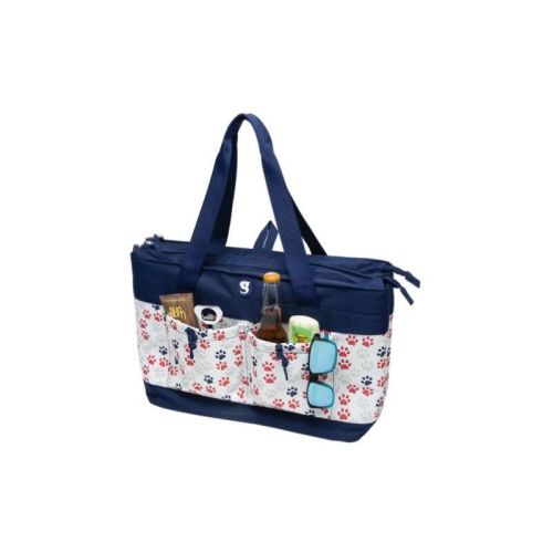 Geckobrands 2 Compartment Tote Cooler, Americana Paws