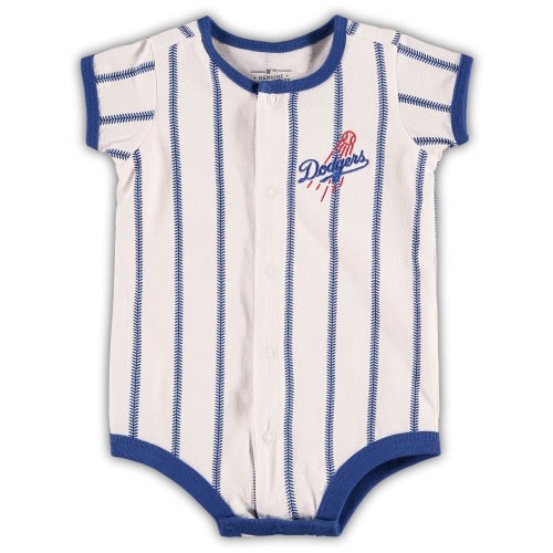 Newborn Los Angeles Dodgers White/Royal Power Hitter Short Sleeve Bodysuit