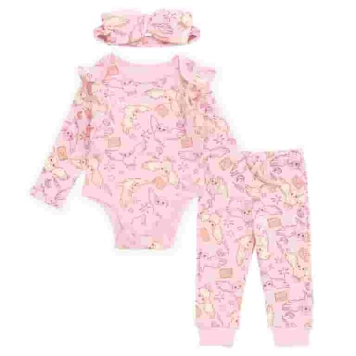 Harry Potter Hedwig Owl Ribbed Bodysuit, Jogger Pants and Headband 3 Piece Outfit Set Newborn to Infant