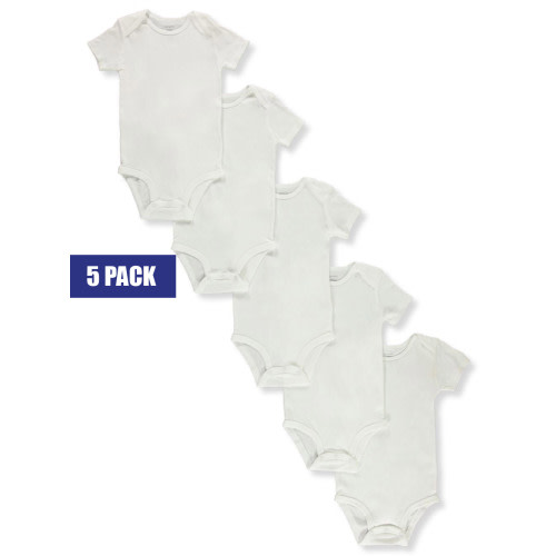 Carter's Baby Unisex 5-Pack Bodysuits - white, 6 months (Newborn)