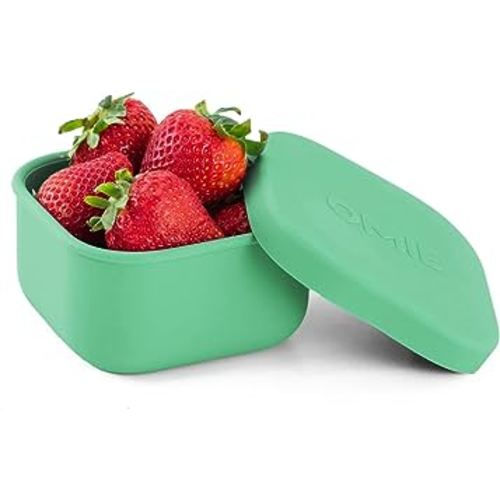 OmieBox Silicone Leakproof Snack Containers To Go, Food Storage Containers with Lid, School Lunch Bento Container - BPA Free, Airtight, Dishwasher and Freezer Safe, Oven Safe - 9.4 ounces