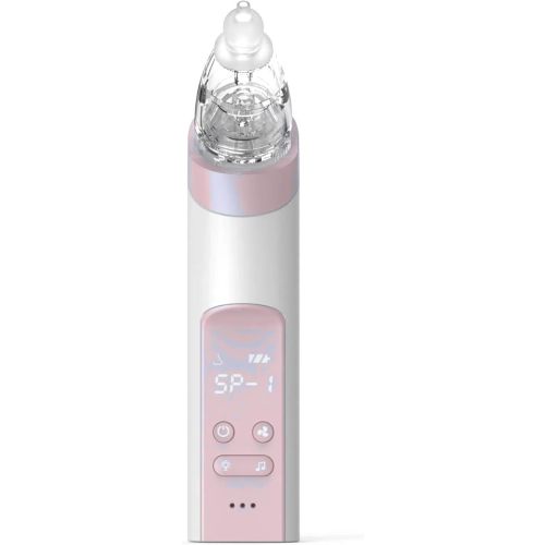 GROWNSY Nasal Aspirator for Baby, 2-in-1 Electric Nose Spray & Suction, Baby Nose Sucker with Powerful Suction, Music and Light Soothing Function, Pink