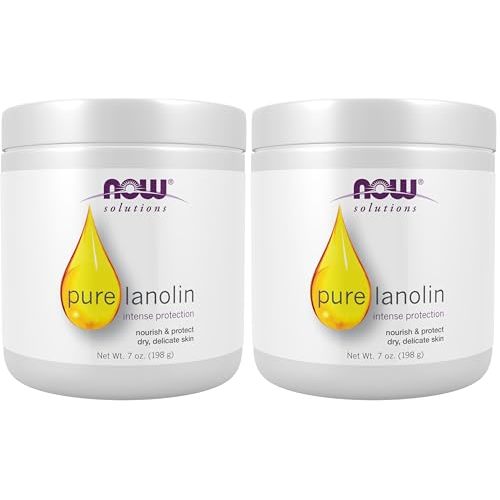 NOW Solutions,Pure Lanolin,Wind and Harsh Environment Skin Protectant,Thick Jelly,For Rough Dry Skin,7-Ounce,(Pack of 2)