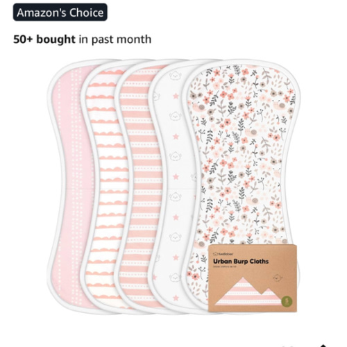 5-Pack Organic Burp Cloths for Baby Boys and Girls - Ultra Absorbent Burping Cloth, Burp Clothes, Newborn Towel - Milk Spit Up Rags - Burpy Cloth Bib for Unisex, Boy, Girl - Burp Cloths (Sweet Charm) : Amazon.com.au: Baby