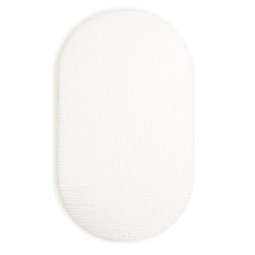 Bassinet Sheet for Baby Boy and Girl, Universal Fit for Rectangle, Oval, Hourglass Bassinet Mattress, Moses Basket Sheets (White)