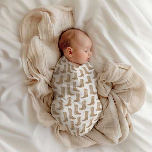 Neutral Cowboy Boots Swaddle | Minimalist Western | Cowgirl Nursery | Cowboy Nursery | Western Nursery | Rodeo Nursery | Horse | Country