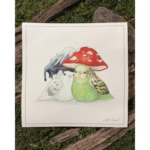 Lovebirds Print - Best Budgies Fine Art Giclée Print