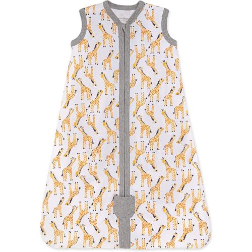 Burt's Bees Baby Unisex-Baby Beekeeper Wearable Blanket, 100% Organic Cotton, Swaddle Transition Sleeping Bag - Lightweight (0.5 TOG) - Small - Giraffes
