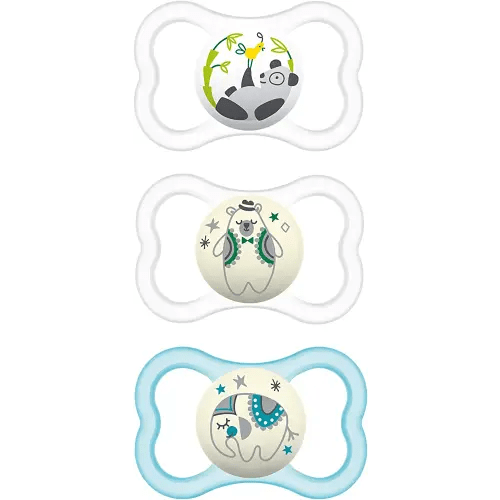 MAM Air Night & Day Baby Pacifier, For Sensitive Skin, Glows in the Dark, 3 Pack, 6-16 Months, Unisex,3 Count (Pack of 1)
