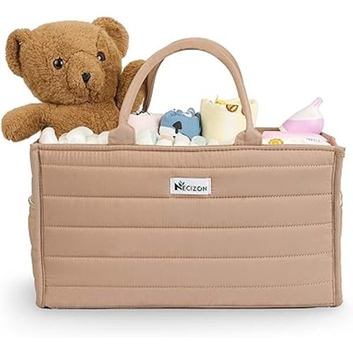 Baby Diaper Caddy Organizer, Stylish Storage Basket for Newborn Essentials & Diaper Station, Functional Changing Table Organizer, Diaper Organizer. (Mocha Brown)