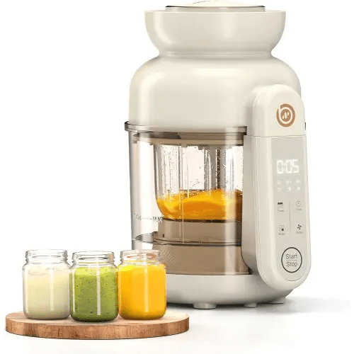 Auto Baby Food Maker, Glass Baby Food Mills, Baby Blender & Steamer and Puree Maker with Auto Cooking, Easy Cleaning, Dishwasher Safe, Cook at Home, Touch Screen Control
