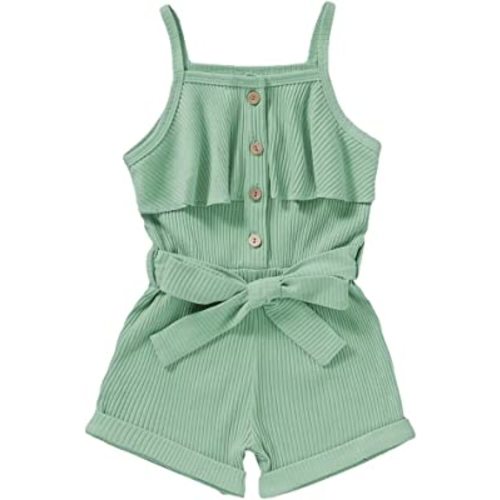 Toddler Girl Clothes Baby Girls Summer Sleeveless Clothing One Piece Halter Romper Jumpsuit 1-5T