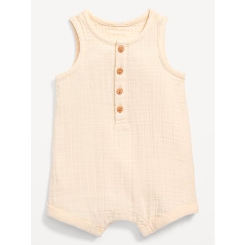 Unisex Sleeveless Henley Romper for Baby (3-6)