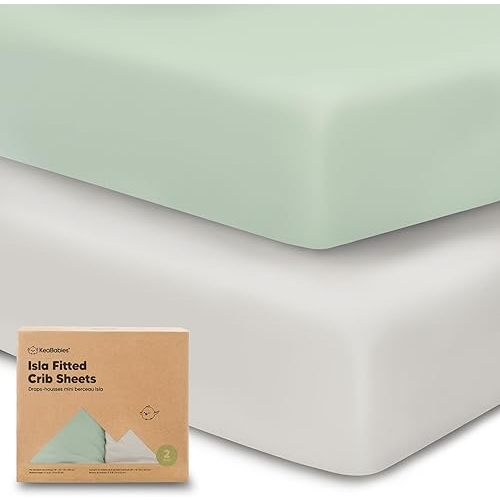 2-Pack Crib Sheets for Boys, Girls - Viscose Derived from Bamboo Fitted Crib Sheet, Baby Crib Sheets Neutral, Crib Mattress Sheet, Toddler Bed Sheets, Baby Sheets for Crib Fitted Sheets (Sage)