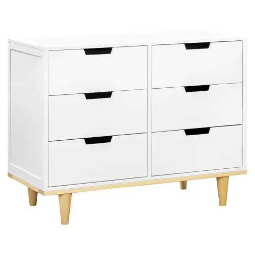DaVinci Marley 6-Drawer Dresser for Nursery - Wooden Double Chest of Drawers for Kids, Boys & Girls - Multi-Purpose, Storage Baby Dresser for Bedroom, Living Room & Hallway - Easy to Assemble - White
