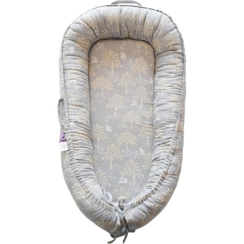 Infant Lounger, Baby Nest Cover for Baby Girls & Boys, Newborn Essentials for Baby 0-12 Months, 100% Cotton Breathable, Portable Travel Bed (Utopia_Muslin)