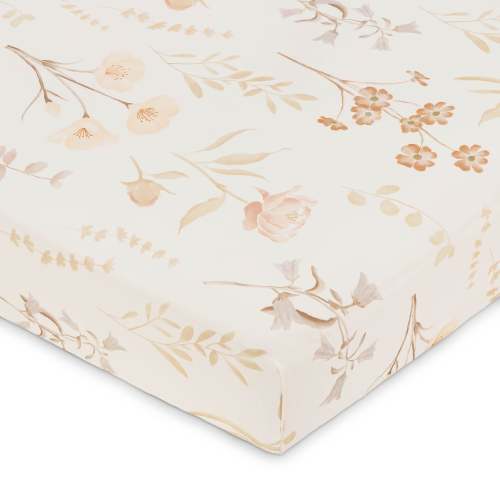 Vintage Floral Crib Sheet - Cotton Sateen | Crane Baby