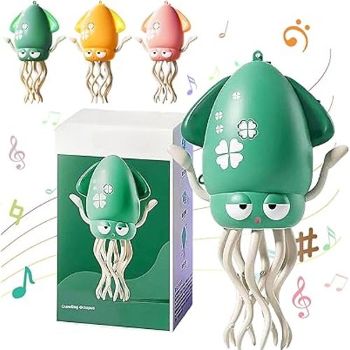 Dancing Octopus Toy, Electric Dancing Octopus Toy with LED & Music,Creative Crazy 8-Leg Action Crawling Octopus