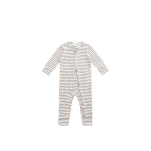 Jamie Kay Organic Cotton - Narrow Stripe Gazelle/Oat 6-12 months