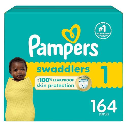 Pampers Baby Diapers - Swaddlers - Size 1, 164 Count, Ultra Absorbent Disposable Infant Diaper