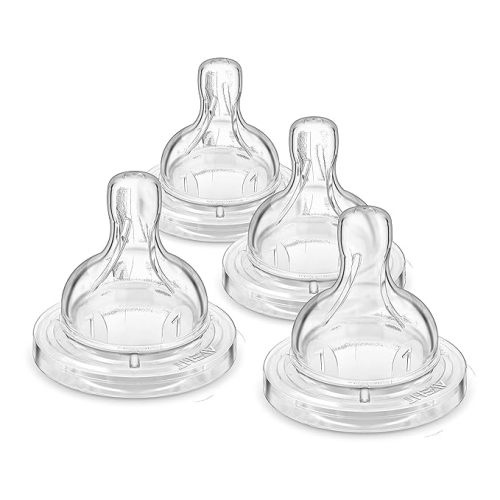 Philips AVENT Anti-Colic Baby Bottle Flow 1 Nipple, 4pk, SCY761/04 - 0 months + - 4 Count (Pack of 1)
