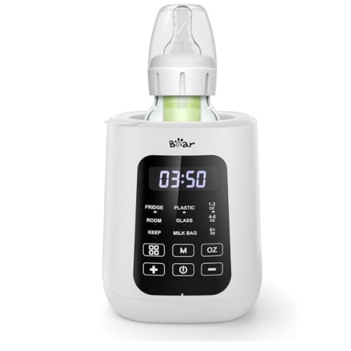 Bear Baby Bottle Warmer, Milk Warmer Breastmilk Bag Formula Fast Warming for New Born Baby Bottles, with Time Temp Control Automatic Shut Off at Home Use