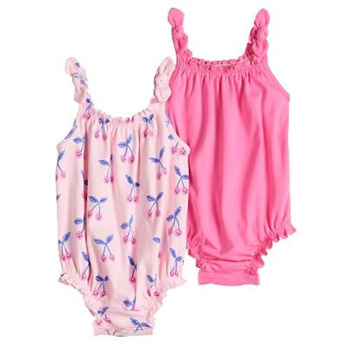 Baby & Toddler Girl Jumping Beans® 2-pk. Bubble One-Piece Romper