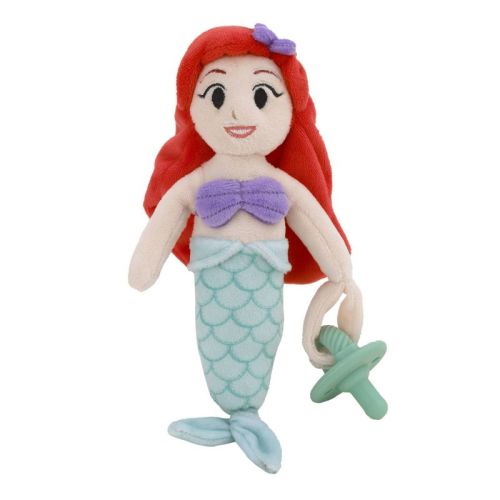 Disney Ariel Super Soft Pacifier Buddy - Plush: BPA-Free Baby Pacifier Holder with Ariel Theme
