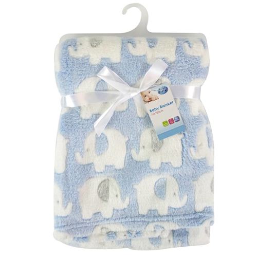 "First Steps" Luxury Soft Fleece Baby Blanket in Cute Elephant Design 75 x 100cm for Babies from Newborn