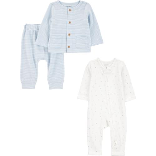 Carters Boy Plush Outfit Set - Jumpsuit & Cardigan