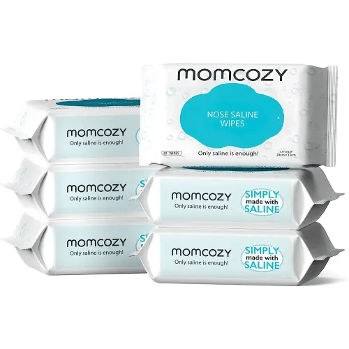 Baby Wipes, Momcozy Saline Nose and Face Baby Wipes, Made Only With Natural  Saline, Mild and Non-irritating, 100% Biodegradable, Unscented 