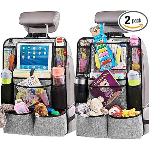 Amazon.com: Helteko Backseat Car Organizer, Gray, 9 Pockets Including Tablet Holder, Adjustable Straps, Extremely Durable : Baby