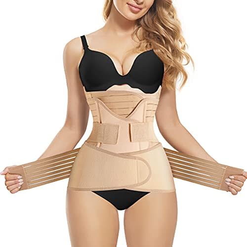 SCARBORO 3 In 1 Postpartum Belly Band Wrap For Pregnancy C Section Post Party Recovery Binder Faja Postparto Waist Trainer Girdle for Women Shapewear