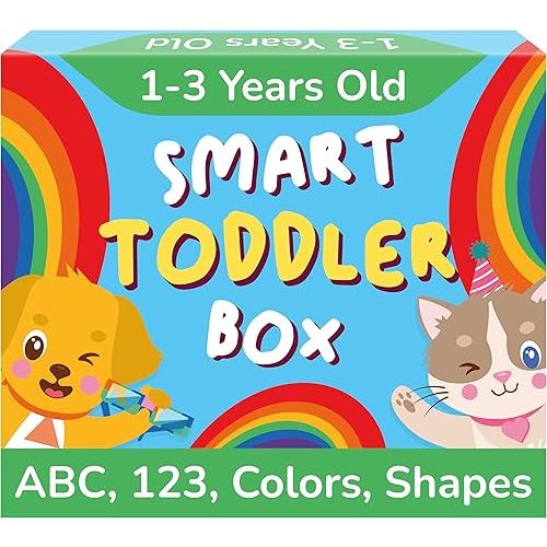 TOYVENTIVE Educational Books, Flash Cards, and Puzzles - Birthday Gifts for 1, 2, 3, and 4 Year Old Boys, Toddler Learning Toys and Activities