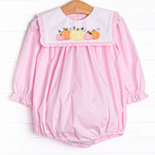Pumpkin Patch Perfection Embroidered Bubble, Pink – Stitchy Fish