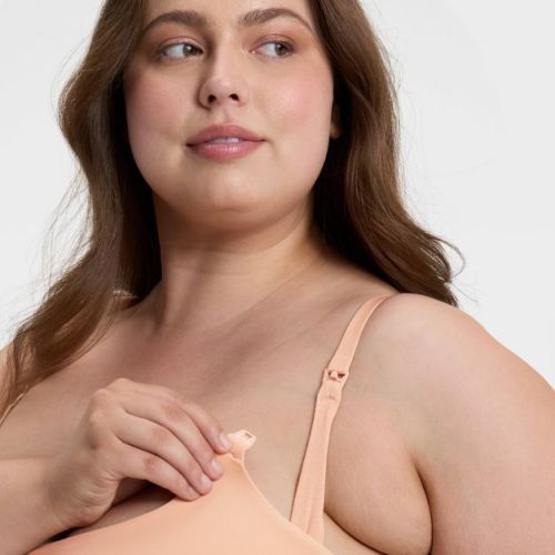 Women's Luxe Stretch Unlined Nursing Bralette - Auden™ Pearl Tan M
