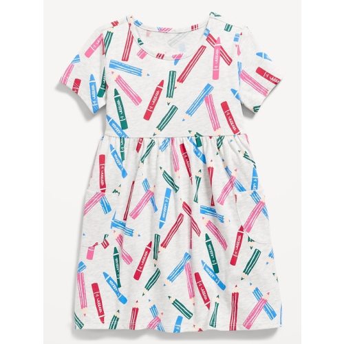 Printed Jersey-Knit Short-Sleeve Dress for Toddler Girls | Old Navy