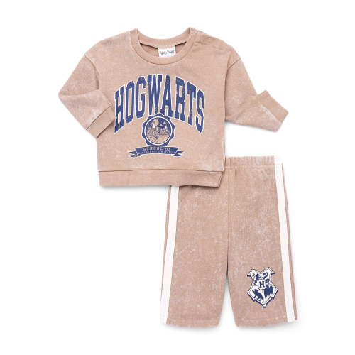 Harry Potter Hogwarts Baby Long Sleeve Graphic Crewneck Tee with Matching Pants, 2-Piece, Sizes 0/3M-24M