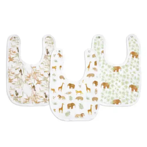 Tanzania Cotton Muslin Snap Bibs 3pk | aden + anais