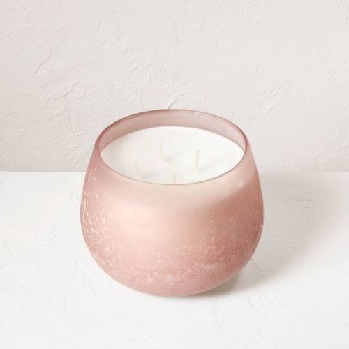 4-Wick Clarity Fashion Salted Glass Wellness Jar Candle White 30oz - Casaluna™: Coconut & Soy Wax, Ginger-Bergamot Scent