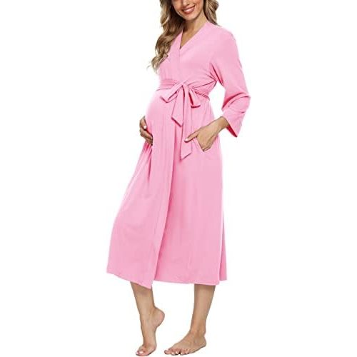 Xpenyo Women's Maternity Sleepwear,Labor/Delivery/Nursing/Hospital Nightgown Kimono Robes Long Pregnancy Loungewear